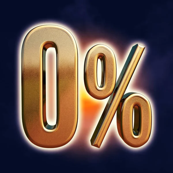 黄金 0% 标志 — 图库照片