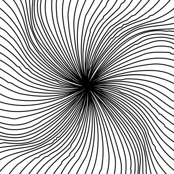 Résumé Lignes noires et blanches déformées Arrière-plan — Image vectorielle