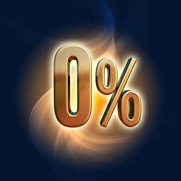 Gold 0 Prozent Zeichen — Stockfoto