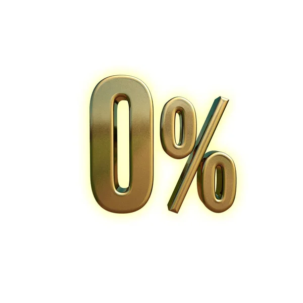 Zlatý znak 0 procent — Stock fotografie