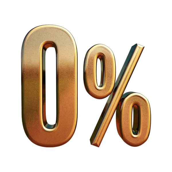 Altın yüzde 0 işareti — Stok fotoğraf