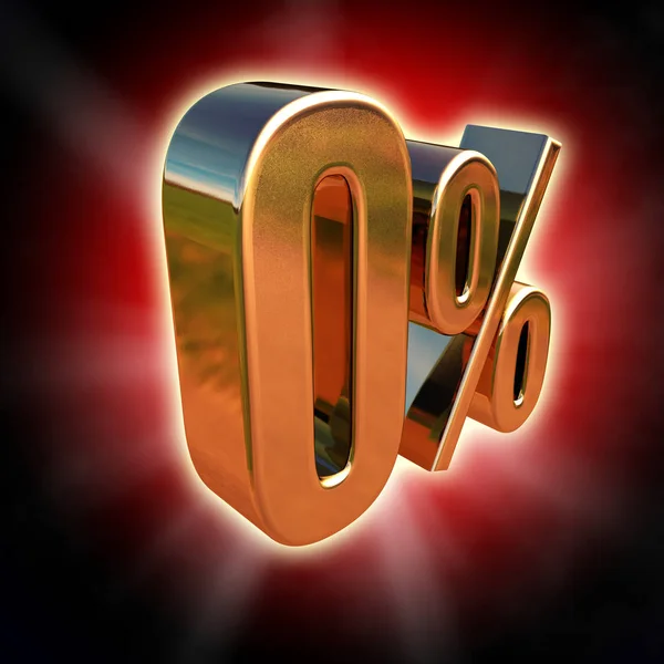 금 0% 기호 — 스톡 사진