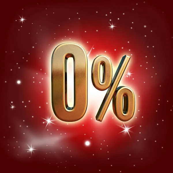 黄金 0% 标志 — 图库照片