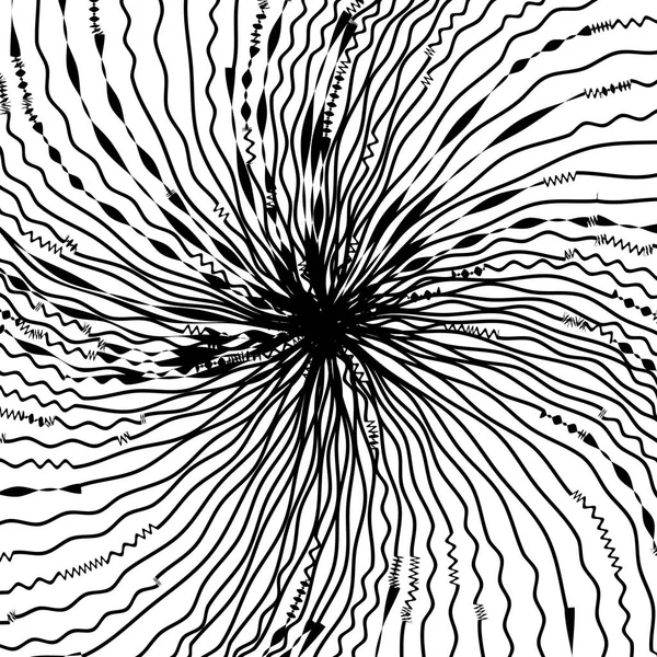 Abstrakte verzerrte schwarze und weiße Linien Hintergrund — Stockvektor