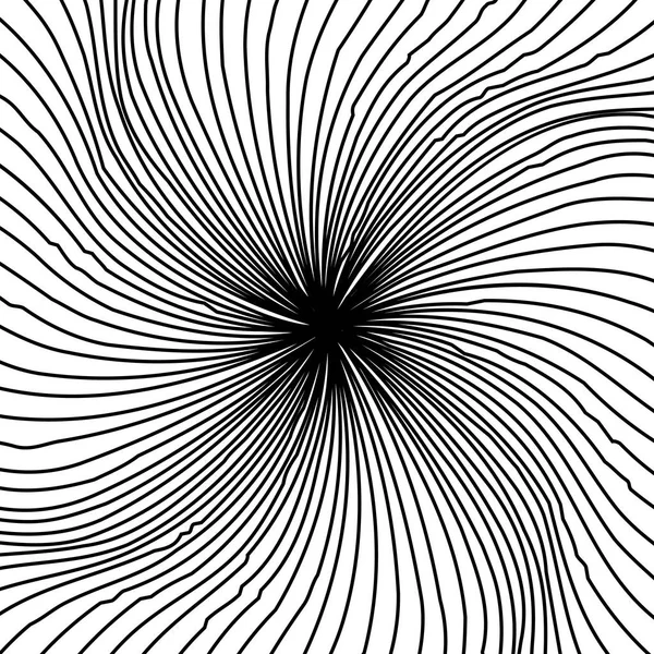 曲線のランダムなカオス行抽象幾何学模様テクスチャ モダン コンテンポ ラリー アートに黒ホワイト ストライプ ライン波形の歪み 湾曲の図ゆがんだ線 — ストックベクタ