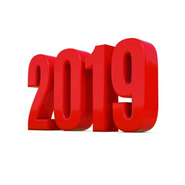 Yeni yıl kırmızı 2019 yaratıcı tasarım konsepti 3d görüntü