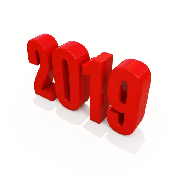 Ano Novo Vermelho 2019 Design Criativo Conceito 3D Imagem renderizada — Fotografia de Stock