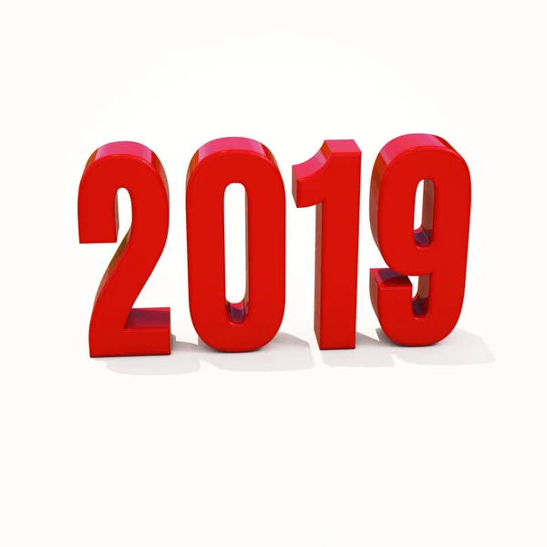 Ano Novo Vermelho 2019 Design Criativo Conceito 3D Imagem renderizada — Fotografia de Stock