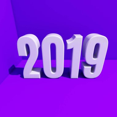 Yeni yıl kırmızı 2019 yaratıcı tasarım konsepti 3d görüntü