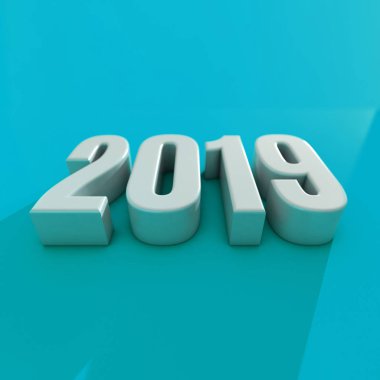 Yeni yıl kırmızı 2019 yaratıcı tasarım konsepti 3d görüntü