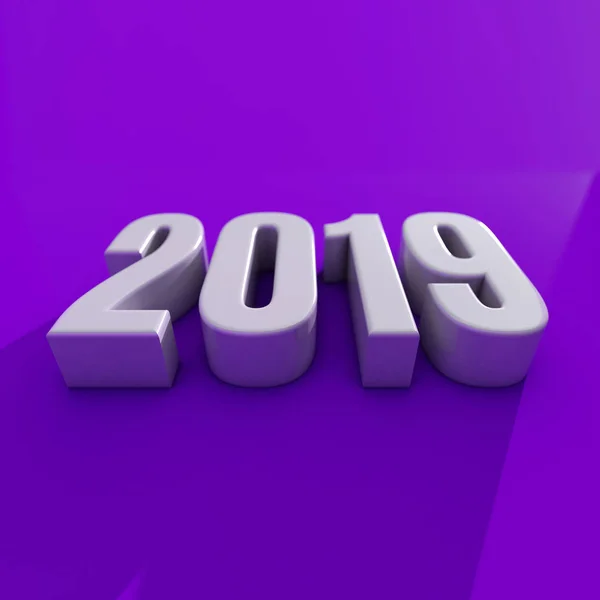 New Year Red 2019 Creative Design Concept 3D Rendered Image — Stock Photo, Image