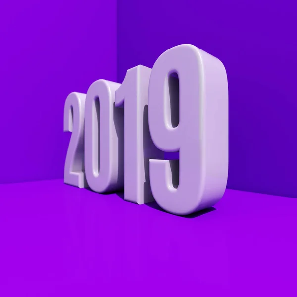 New Year Red 2019 Creative Design Concept 3D Rendered Image — Stok Foto