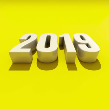 Yeni yıl kırmızı 2019 yaratıcı tasarım konsepti 3d görüntü