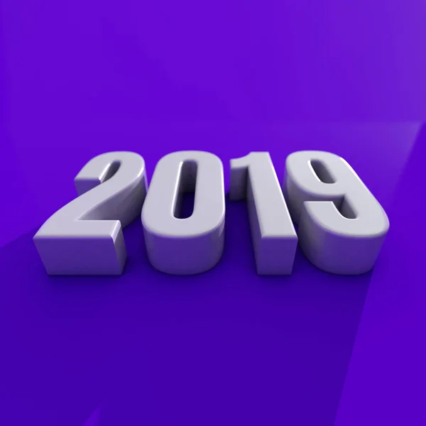 Új év piros 2019 kreatív koncepció 3d renderelt kép — Stock Fotó