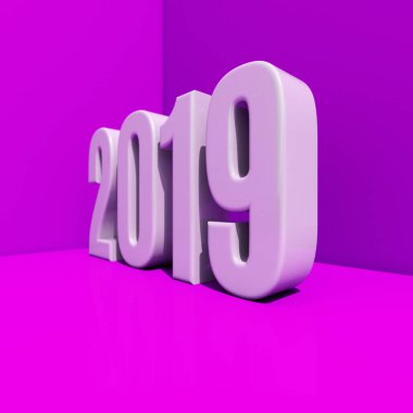 Yeni yıl kırmızı 2019 yaratıcı tasarım konsepti 3d görüntü