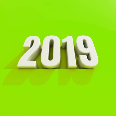 Yeni yıl kırmızı 2019 yaratıcı tasarım konsepti 3d görüntü