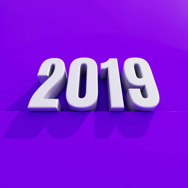 Nový rok červené 2019 kreativní Design Concept 3d vykresleného obrazu — Stock fotografie