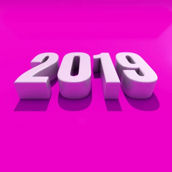 New Year Red 2019 Creative Design Concept 3D Rendered Image — Stok Foto