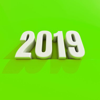 Yeni yıl kırmızı 2019 yaratıcı tasarım konsepti 3d görüntü