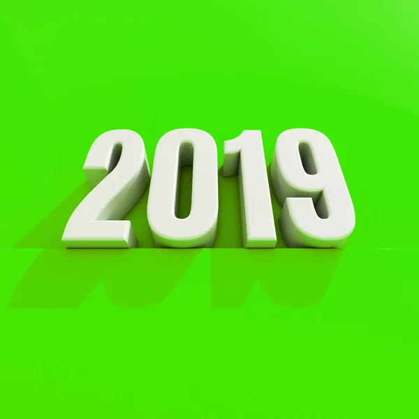 New Year Red 2019 Creative Design Concept 3D Rendered Image — Stok Foto