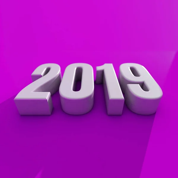 新年红2019创意设计理念3d 渲染图像 — 图库照片