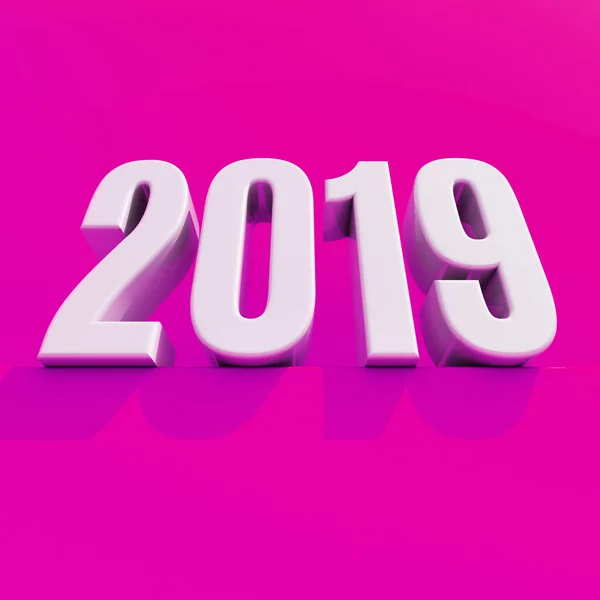 New Year Red 2019 Creative Design Concept 3D Rendered Image — Stok Foto