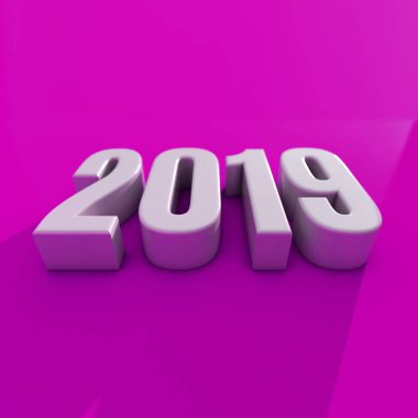 Yeni yıl kırmızı 2019 yaratıcı tasarım konsepti 3d görüntü