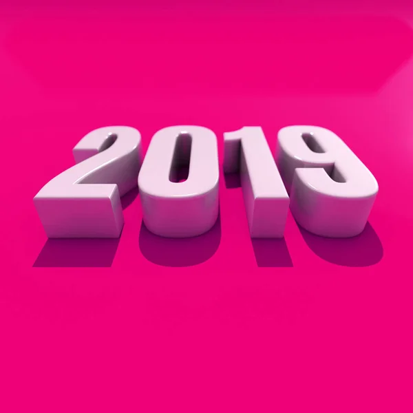 New Year Red 2019 Creative Design Concept 3D Rendered Image — Stock Photo, Image