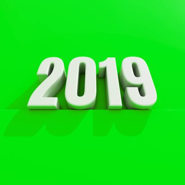 Yeni yıl kırmızı 2019 yaratıcı tasarım konsepti 3d görüntü
