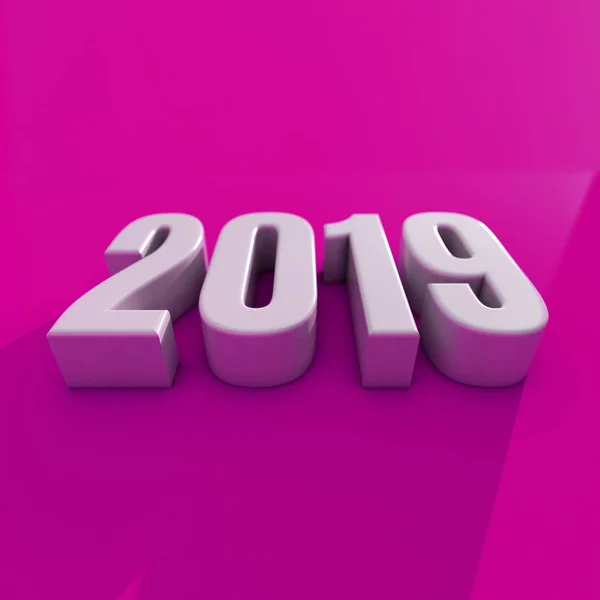 New Year Red 2019 Creative Design Concept 3D Rendered Image — Stock Photo, Image