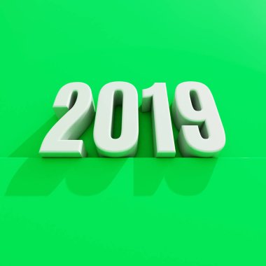 Yeni yıl kırmızı 2019 yaratıcı tasarım konsepti 3d görüntü