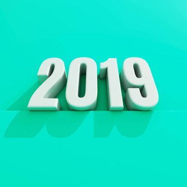 Yeni yıl kırmızı 2019 yaratıcı tasarım konsepti 3d görüntü