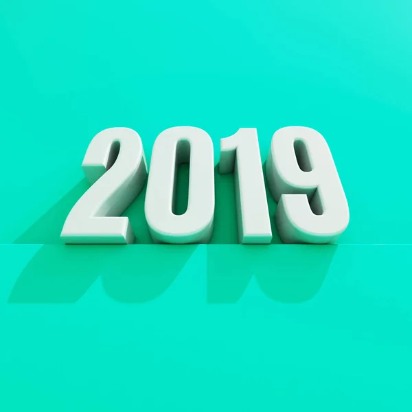 New Year Red 2019 Creative Design Concept 3D Rendered Image — Stok Foto