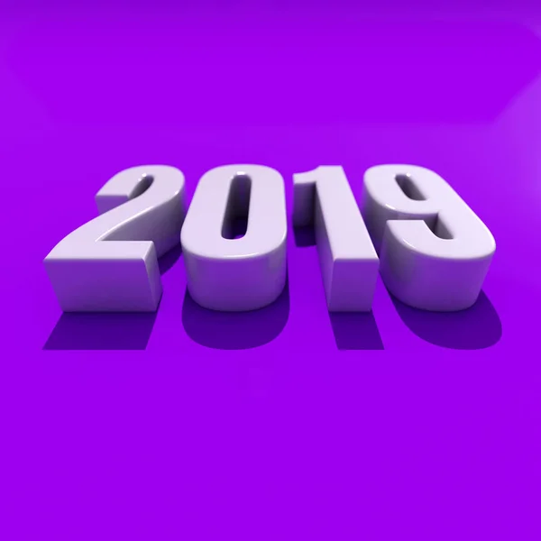 New Year Red 2019 Creative Design Concept 3D Rendered Image — Stok Foto