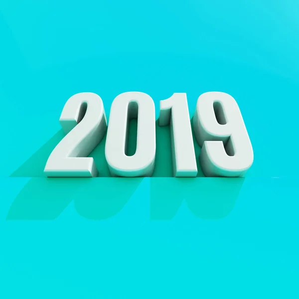 New Year Red 2019 Creative Design Concept 3D Rendered Image — Stock Photo, Image