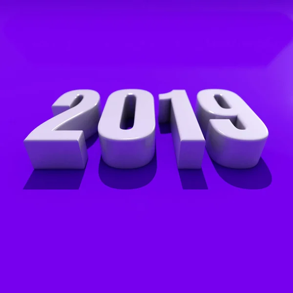 Año Nuevo Rojo 2019 Concepto de diseño creativo Imagen renderizada en 3D —  Fotos de Stock