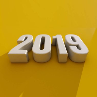Yeni yıl kırmızı 2019 yaratıcı tasarım konsepti 3d görüntü