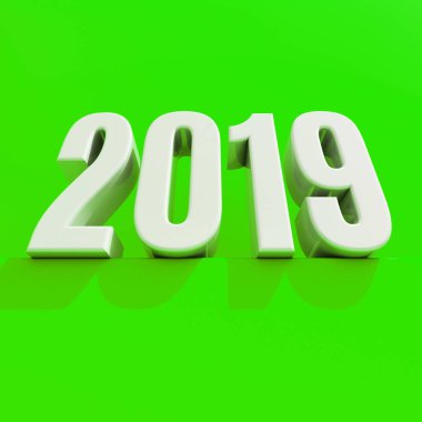 Yeni yıl kırmızı 2019 yaratıcı tasarım konsepti 3d görüntü