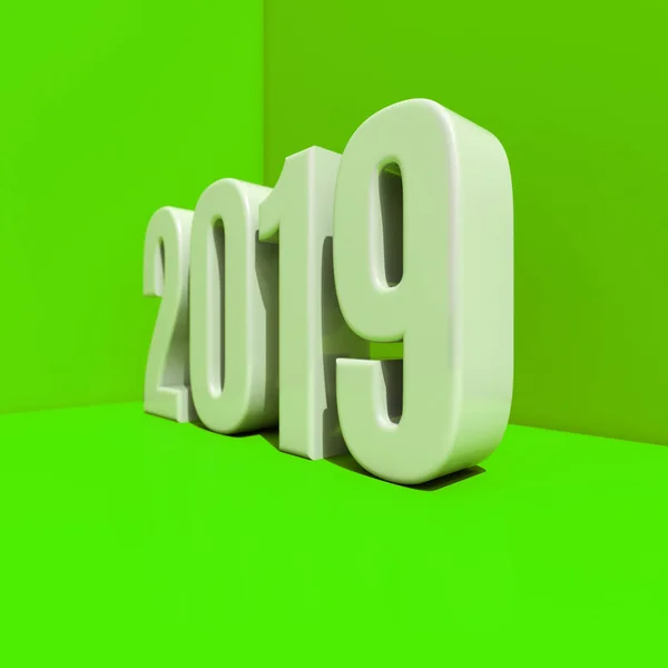 New Year Red 2019 Creative Design Concept 3D Rendered Image — Stok Foto