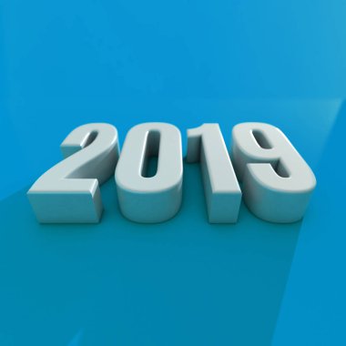 Yeni yıl kırmızı 2019 yaratıcı tasarım konsepti 3d görüntü