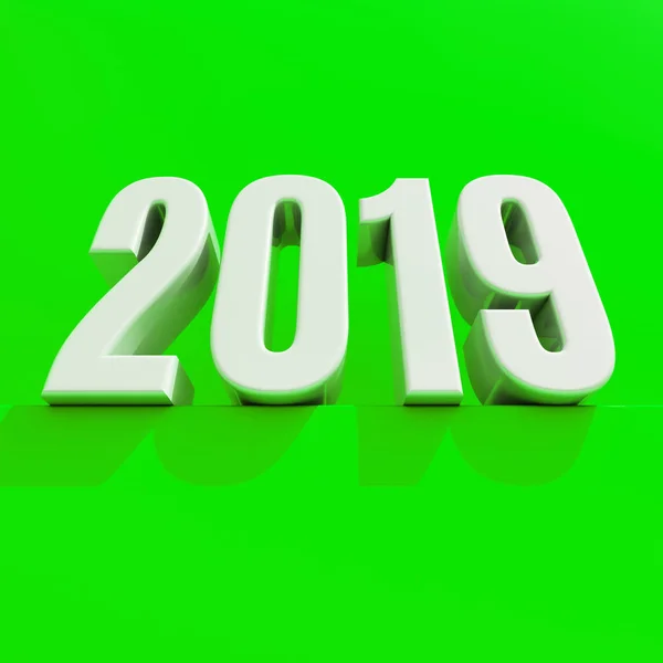 Новогодний красный 2019 Creative Design: 3D Rendered Image — стоковое фото