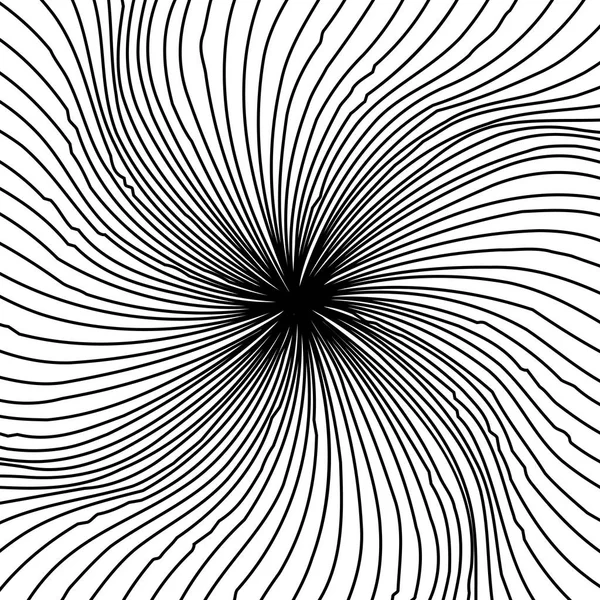 歪められた黒と白の抽象的なライン背景 — ストックベクタ