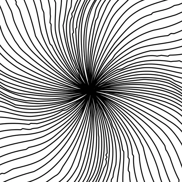 Résumé Lignes noires et blanches déformées Arrière-plan — Image vectorielle