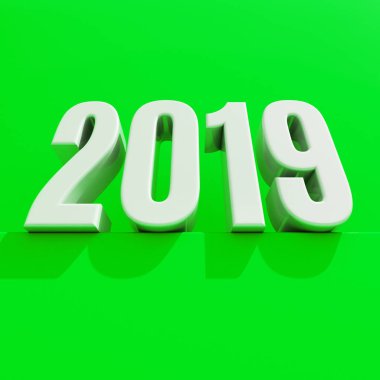 Yeni yıl kırmızı 2019 yaratıcı tasarım konsepti 3d görüntü