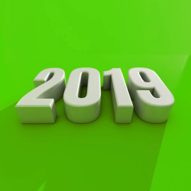 Yeni yıl kırmızı 2019 yaratıcı tasarım konsepti 3d görüntü