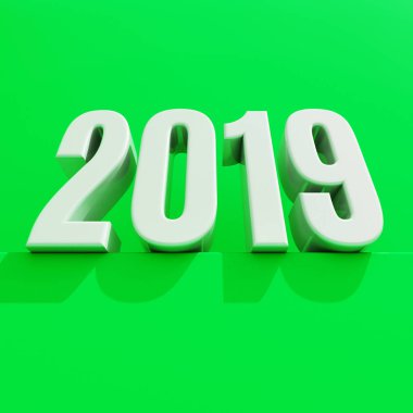 Yeni yıl kırmızı 2019 yaratıcı tasarım konsepti 3d görüntü