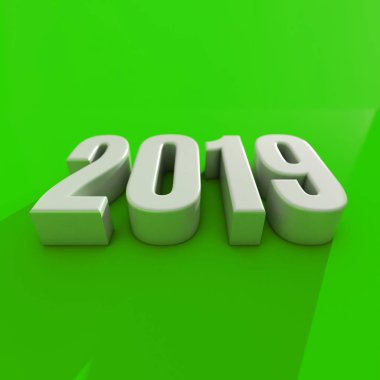 Yeni yıl kırmızı 2019 yaratıcı tasarım konsepti 3d görüntü