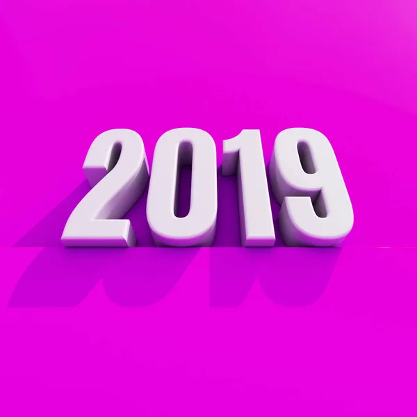 Новогодний красный 2019 Creative Design: 3D Rendered Image — стоковое фото
