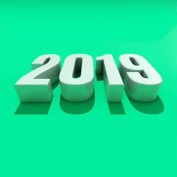 New Year Red 2019 Creative Design Concept 3D Rendered Image — Stock Photo, Image