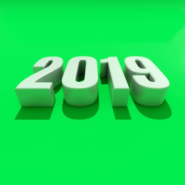 Yeni yıl kırmızı 2019 yaratıcı tasarım konsepti 3d görüntü